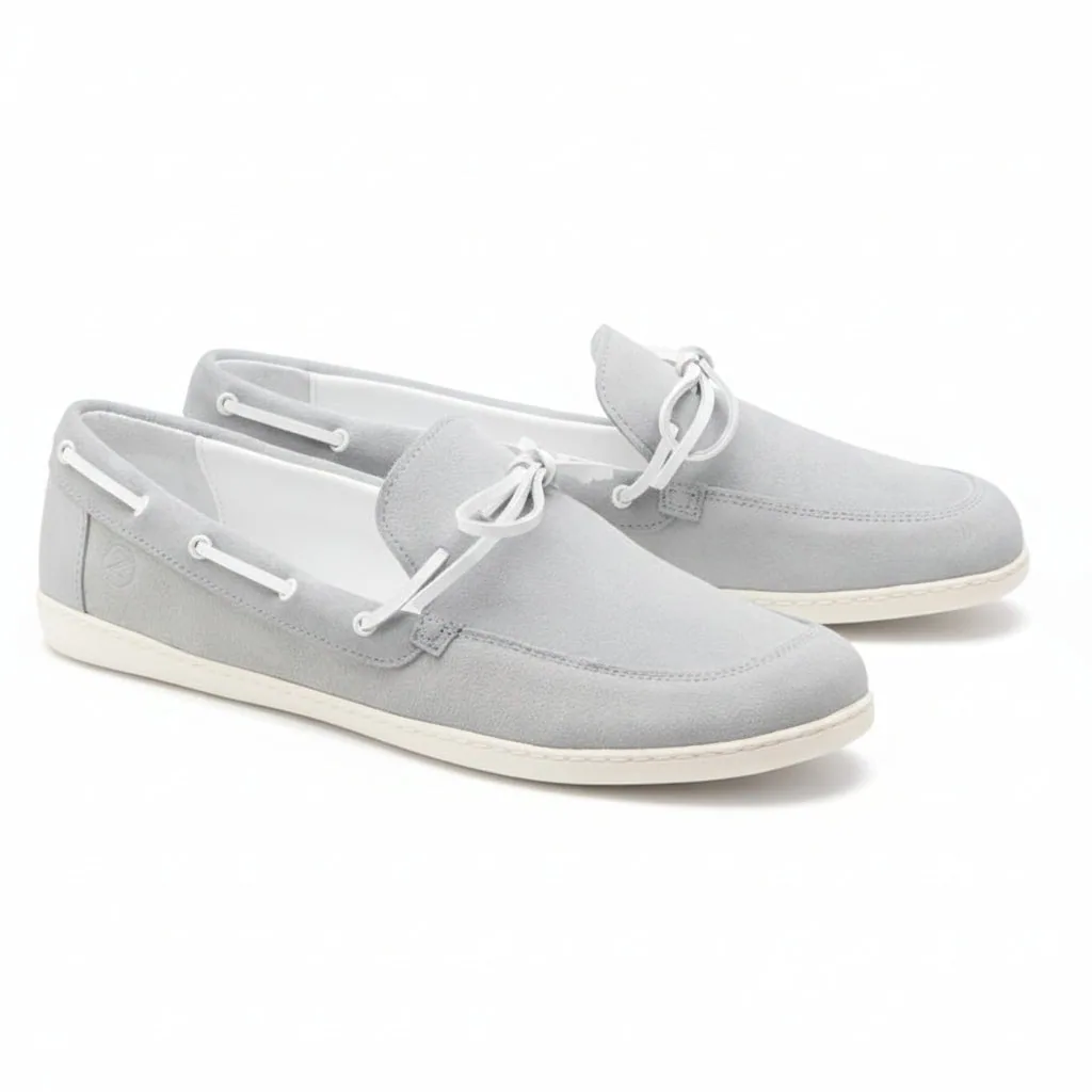 Мужские мокасины ZAQQ QEA Velours Lightgrey (светло-серый цвет) — фото 1 из 12